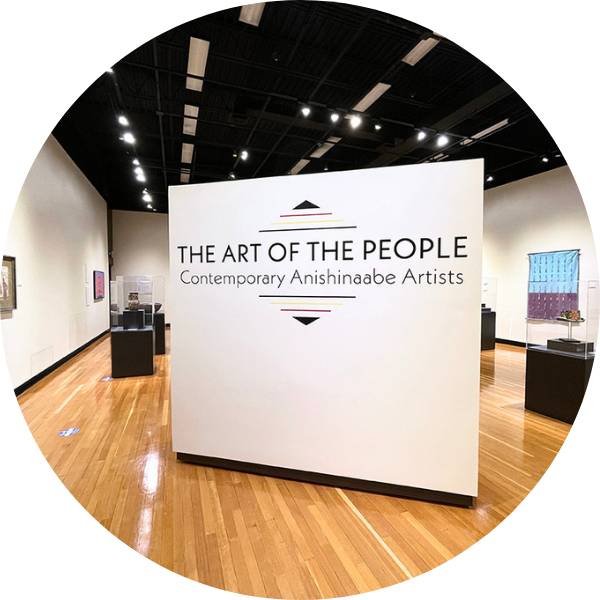 The Art of the People exhibition in the Haas Center for Performing Arts Gallery